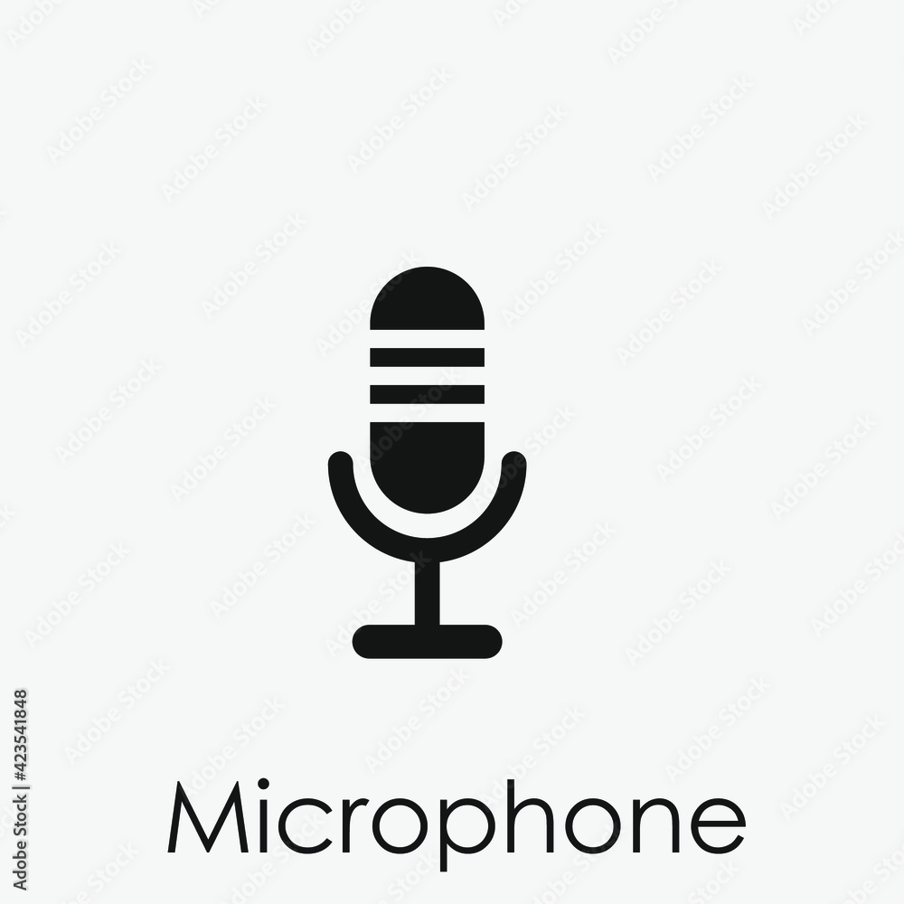 Poster microphone vector icon. editable stroke. linear style sign for use on web design and mobile apps, lo