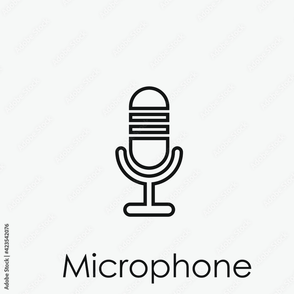 Poster microphone vector icon. editable stroke. linear style sign for use on web design and mobile apps, lo