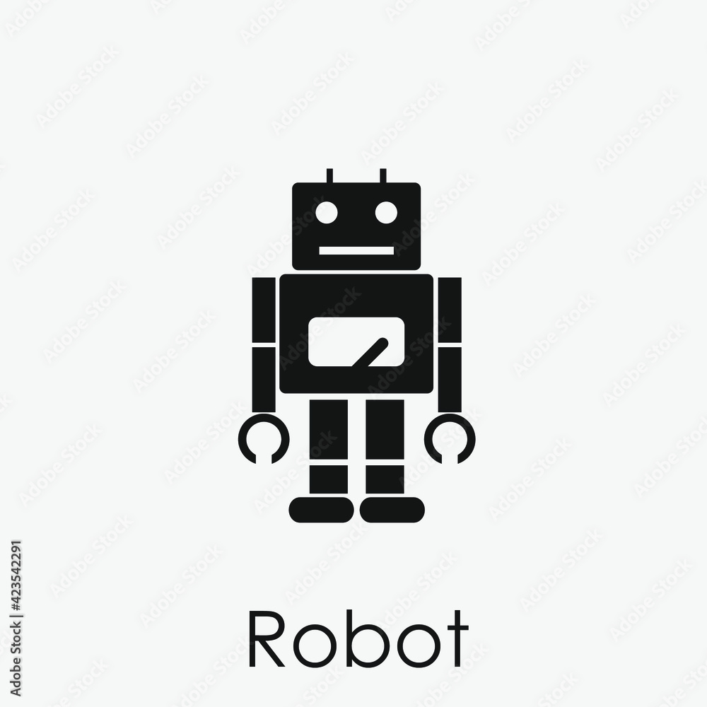Poster robot vector icon. editable stroke. linear style sign for use on web design and mobile apps, logo. s