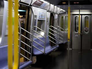 NYC Transit Empty Subway Train Interior