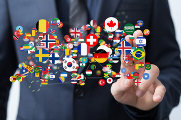 international counties flags - 3D realistic.