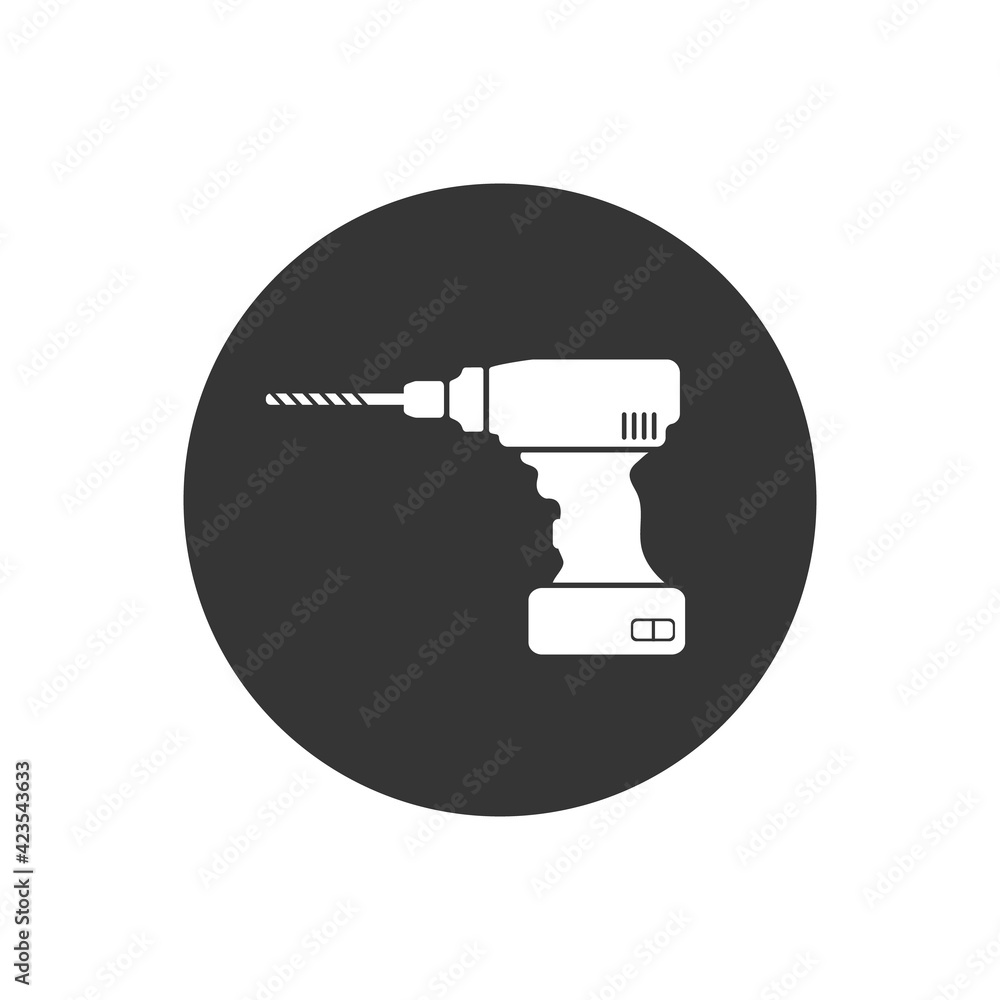 Aufkleber drill machine solid white icon. element of drill machine icon for mobile concept and web apps.