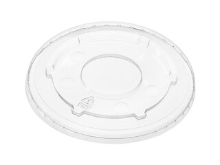 Plastic drinking cup cover lid disposable (with clipping path) isolated on white background