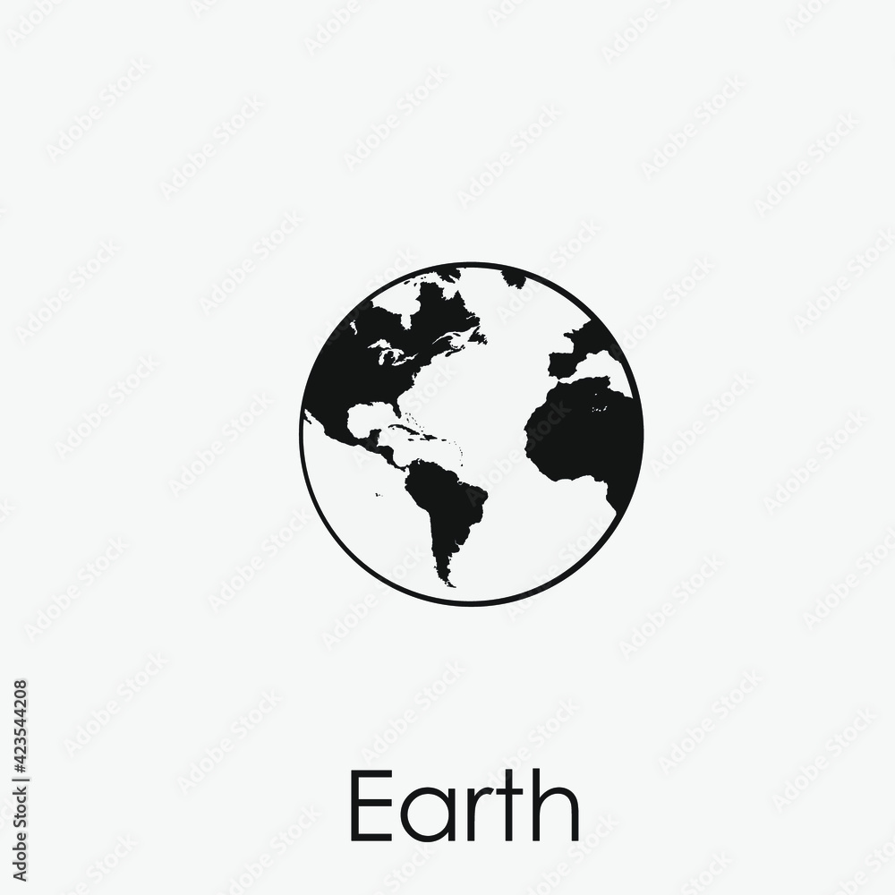 Poster earth vector icon. editable stroke. linear style sign for use on web design and mobile apps, logo. s