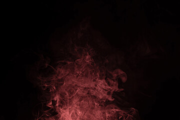 Fototapeta premium Yellow and pink steam on a black background.