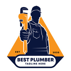 Plumberman logoin silhouette style