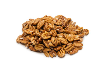 Pecan-nut isolated on white background.