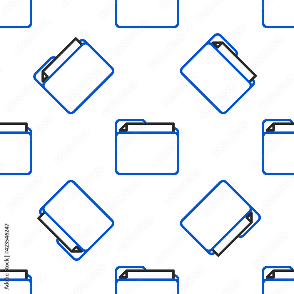 Poster line document folder icon isolated seamless pattern on white background. accounting binder symbol. b