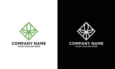 abstract green leaf company logo