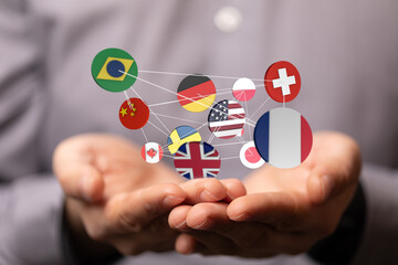 international counties flags - 3D realistic.