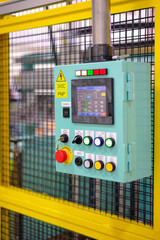 Operation panel on automation machine fence