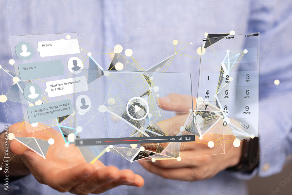 Poster interface web application in hand