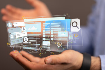 Interface web application in hand