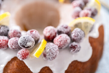 Lemon cranberry bundt cake