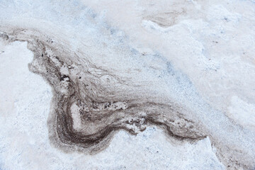 Fototapeta na wymiar the expanse of salt lake Elton, beautiful surface, streaks, texture