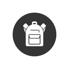 Backpack icon in flat style. Vector sign