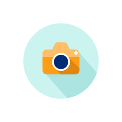 Camera flat icon. Vector illustration.