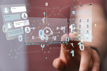 web develop interface web application in hand