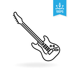 Electric guitar vector icon. Musical instrument illustration.