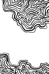 Modern black and white abstract wave line pattern. Vector illustration. Copyspace.