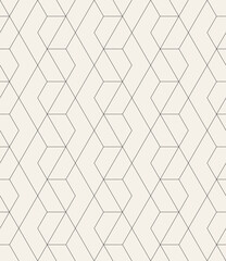 Fototapeta premium Vector seamless pattern. Modern stylish texture with thin monochrome trellis. Repeating geometric hexagonal grid. Simple graphic design. Trendy linear swatch. Minimalistic modern geometry.