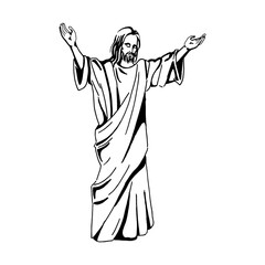 Vector illustration of Jesus Christ, God and bible