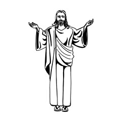 Obraz premium Vector illustration of Jesus Christ, God and bible