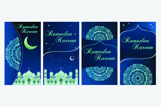 set banner story Ramadan Kareem vector template for social media 