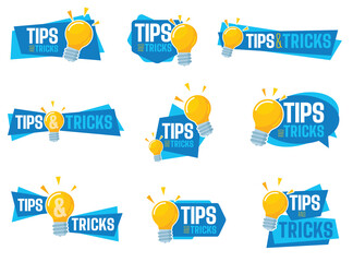 Tips and Tricks Lettering Icon Graphic Illustration