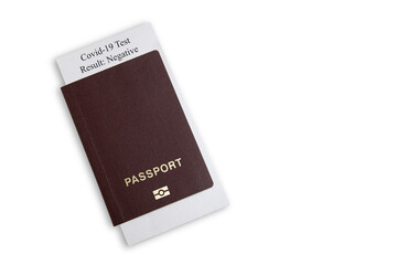 Passport with the result of the analysis for the virus. Immunity passport.