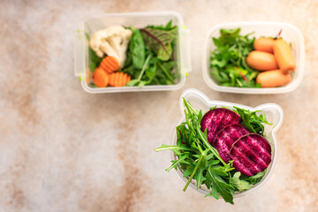 Healthy Meal Eating organic diet food fresh cooking food in a container Weekly Lunch Portion menu food delivery Takeaway containers lunch box snack season trend meal copy space food background rustic