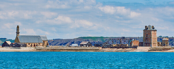 landmarks of Camaret-sur-Mer, with the Vauban tower which is a seashore defensive medieval tower in...
