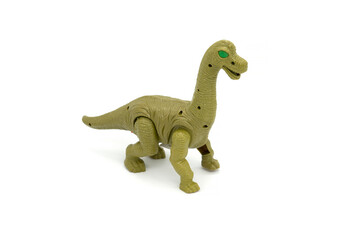 Plastic dinosaur toy isolated on white background