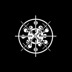 Target virus icon isolated on dark background