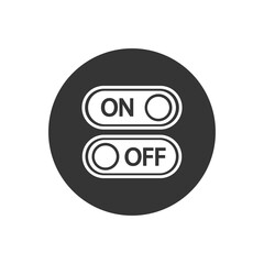 Flat white icon On and Off Toggle switch button vector format