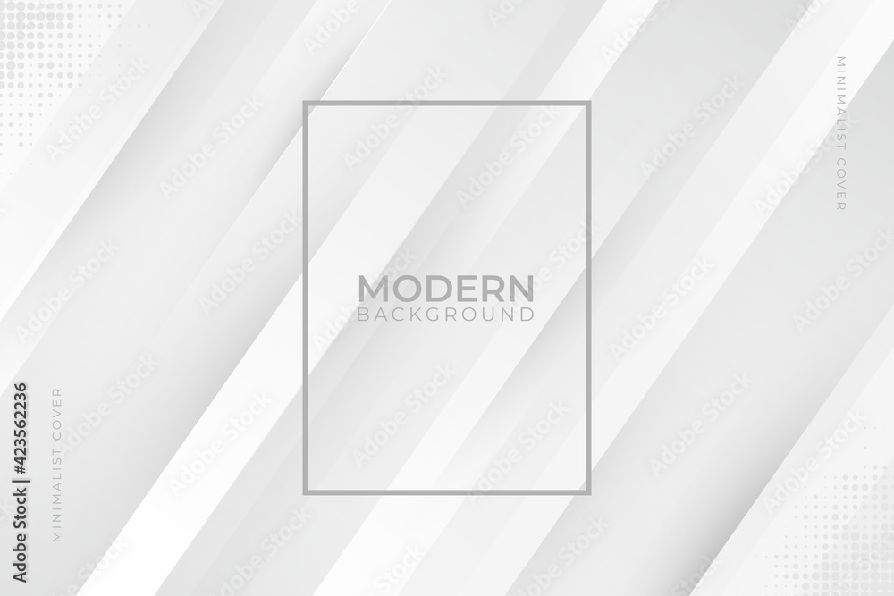 Poster white background with shiny line, abstract vector background.