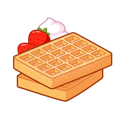 Cartoon Belgian waffles drawing