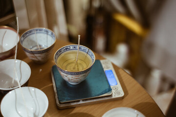 soywax on a tea cup