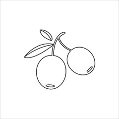 Olive flat line icon. Vector illustration