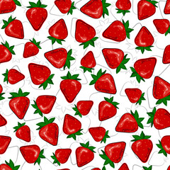 Seamless sweet strawberry. Bright print for summer clothes.