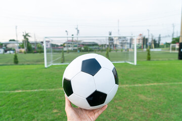 Soccer ball on the ball field