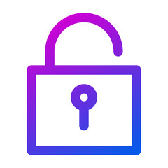 Padlock icon in gradient color