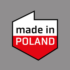 mapa Polski flaga wyprodukowano w polsce PRODUKT POLSKI made in poland znak ikona symbol na opakowania - obrazy, fototapety, plakaty
