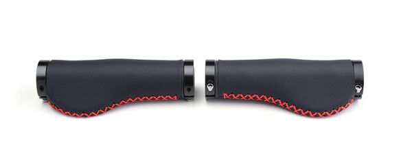 Bicycle grips isolated on white.