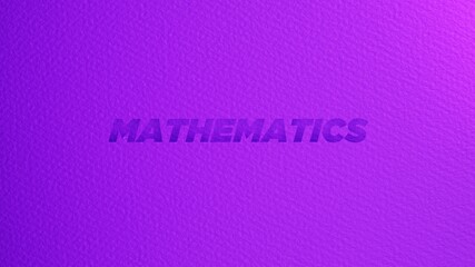 Mathematics lettering in paper cut. 3D illustration background with copy space