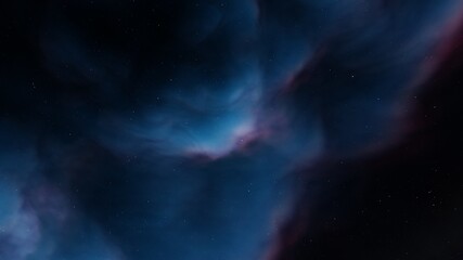 colorful space background with stars, nebula gas cloud in deep outer space 3d render