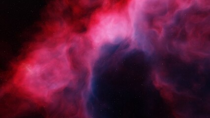 colorful space background with stars, nebula gas cloud in deep outer space 3d render