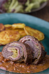 meat roulade with potatoes