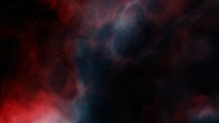 colorful space background with stars, nebula gas cloud in deep outer space 3d render