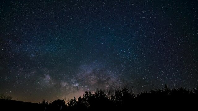 Time Lapse of Milky Way Raising in the Texan Sky